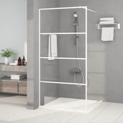Pregrada za tuš bijela 100 x 195 cm s prozirnim staklom ESG
