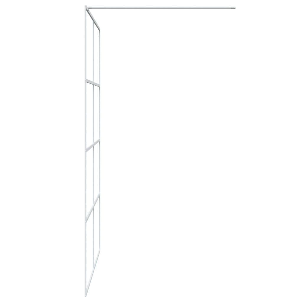 Pregrada za tuš bijela 140 x 195 cm s prozirnim staklom ESG