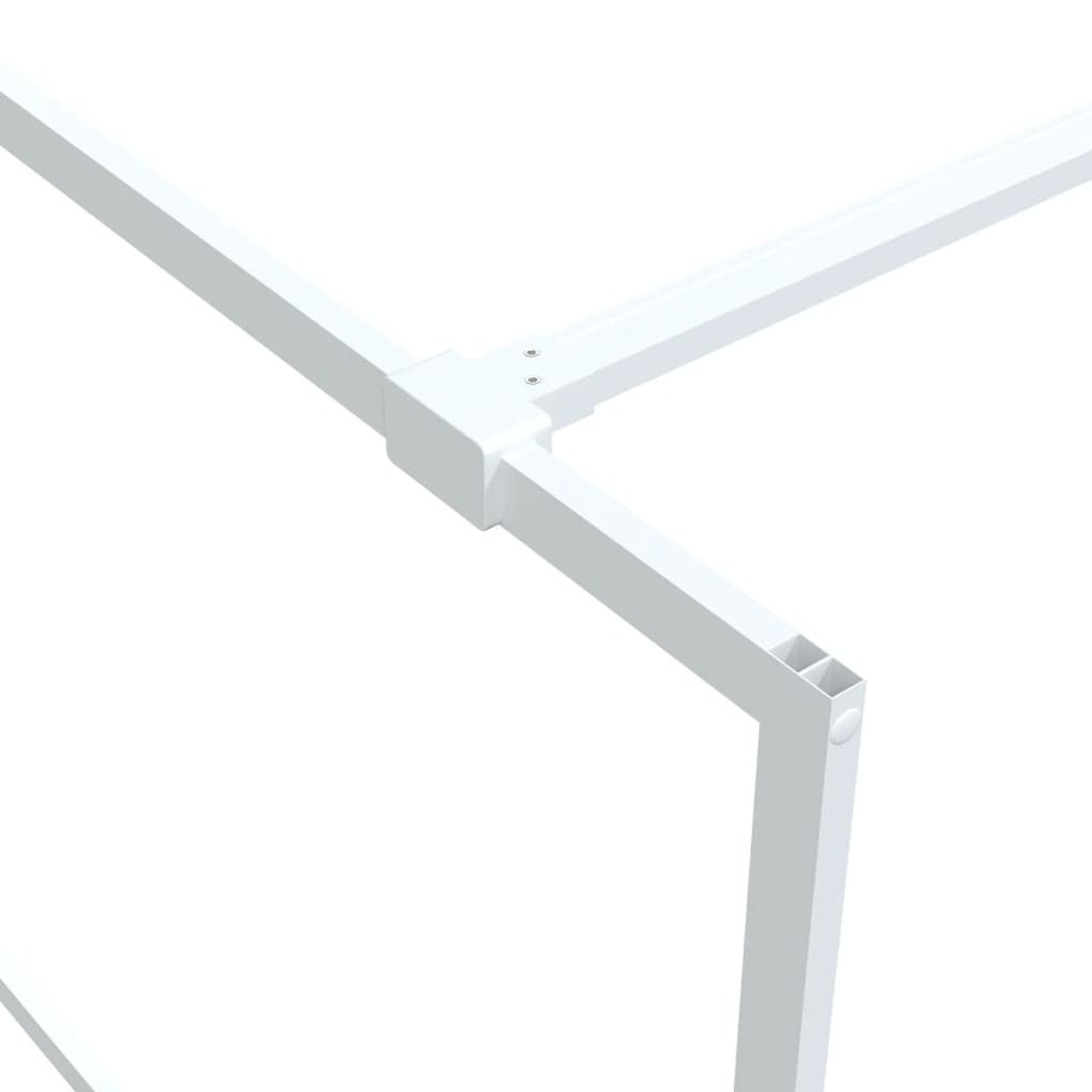 Pregrada za tuš bijela 140 x 195 cm s prozirnim staklom ESG