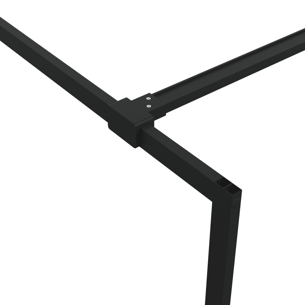Pregrada za tuš crna 140 x 195 cm s prozirnim staklom ESG