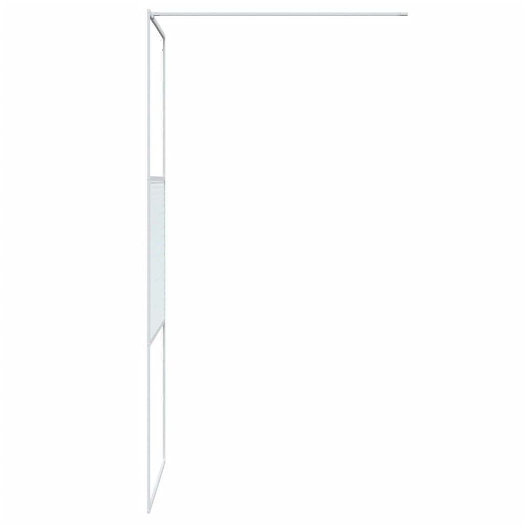 Pregrada za tuš bijela 80 x 195 cm s prozirnim staklom ESG