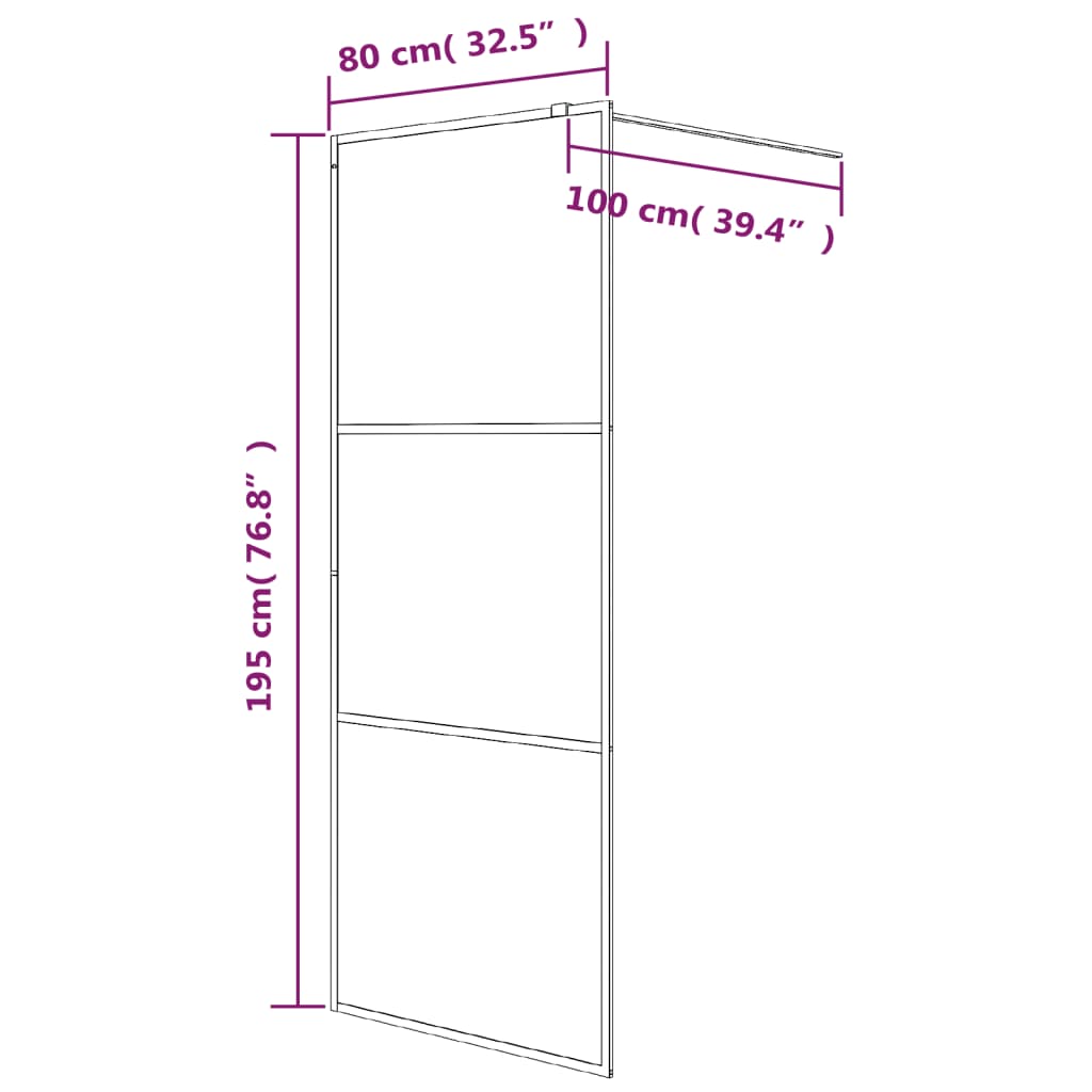 Pregrada za tuš bijela 80 x 195 cm s prozirnim staklom ESG