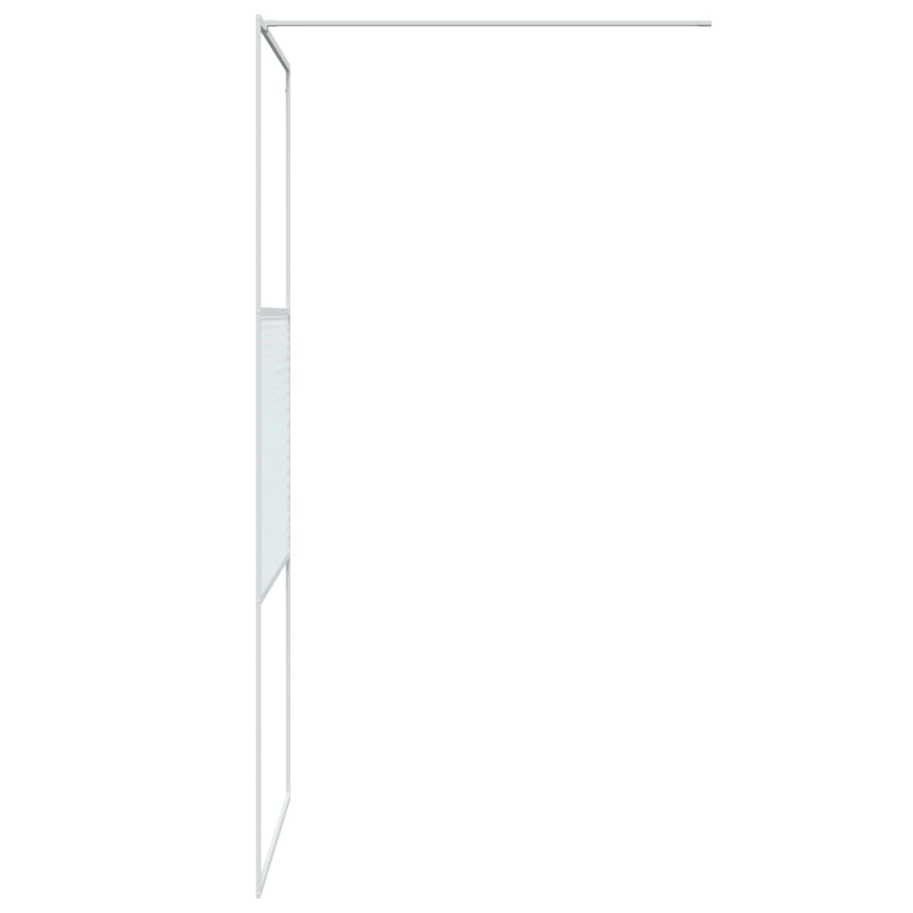 Pregrada za tuš bijela 90 x 195 cm s prozirnim staklom ESG