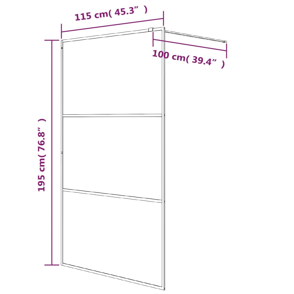 Pregrada za tuš bijela 115 x 195 cm s prozirnim staklom ESG