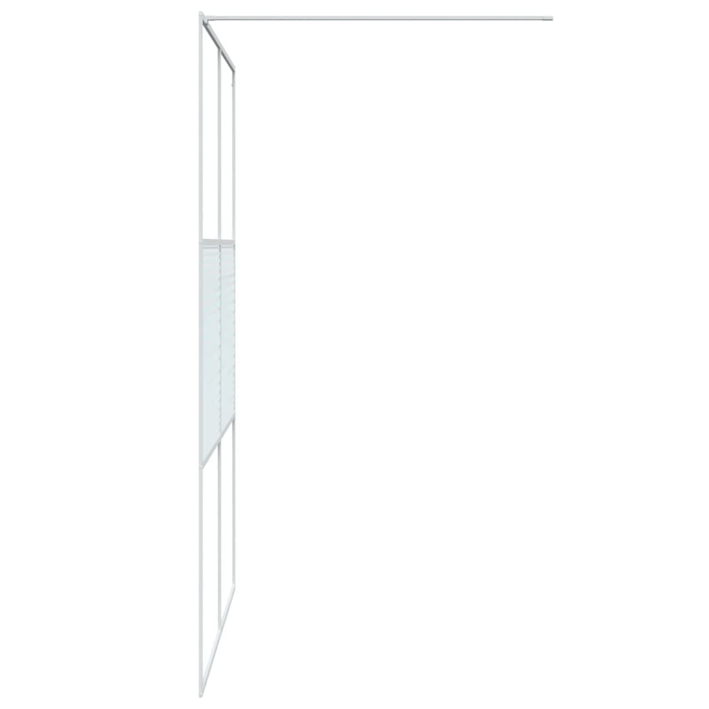 Pregrada za tuš bijela 140 x 195 cm s prozirnim staklom ESG