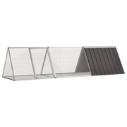 Kavez za zečeve antracit boje 302,5 x 80,5 x 71 cm pocinčani čelik