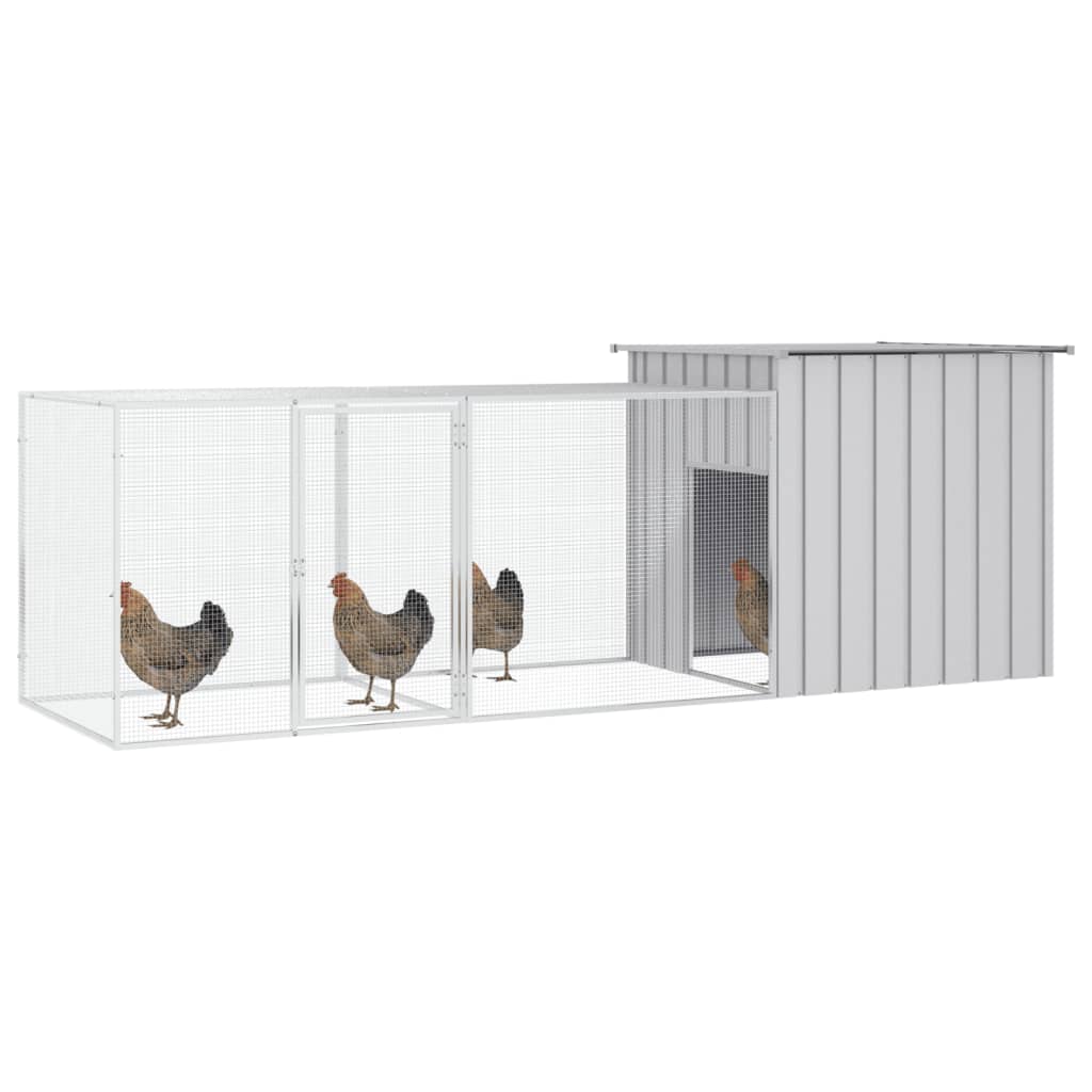 Kavez za kokoši sivi 300x91x100 cm od pocinčanog čelika