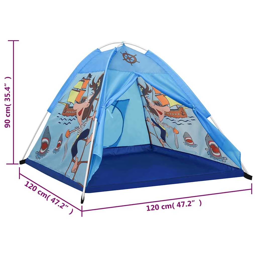 Dječji šator za igru s 250 loptica plavi 120 x 120 x 90 cm