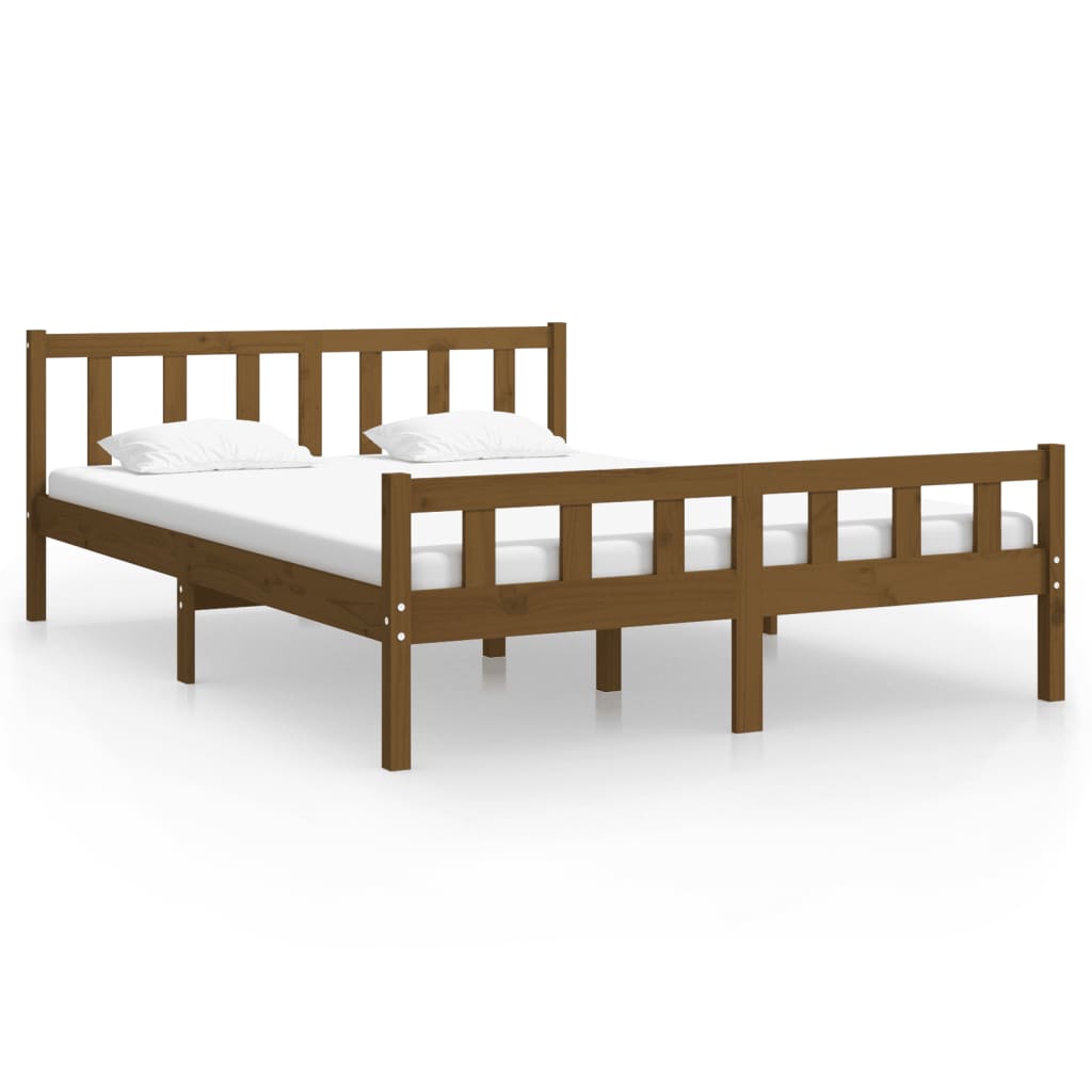 Okvir za krevet masivno drvo boja meda 150 x 200 cm bračni