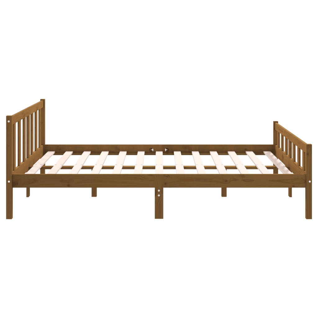 Okvir za krevet masivno drvo boja meda 150 x 200 cm bračni