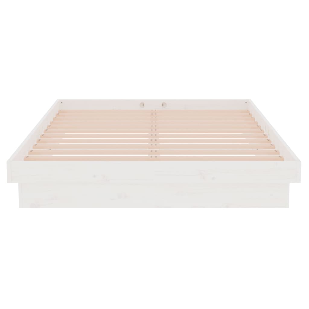 Okvir za krevet od masivnog drva bijeli 120 x 200 cm