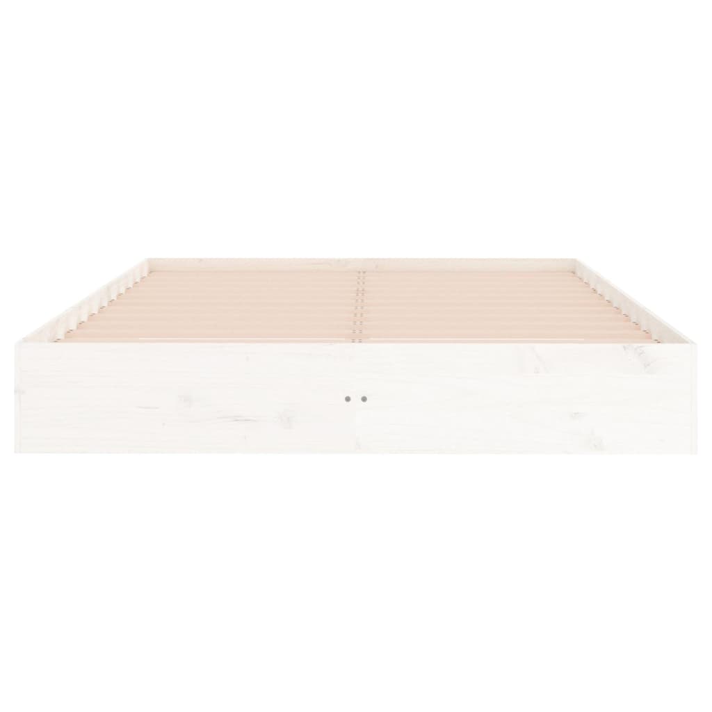 Okvir za krevet od masivnog drva bijeli 200 x 200 cm