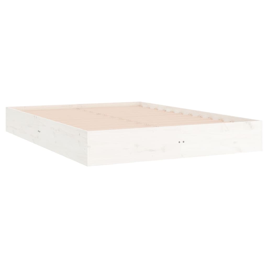 Okvir za krevet od masivne borovine bijeli 150 x 200 cm king