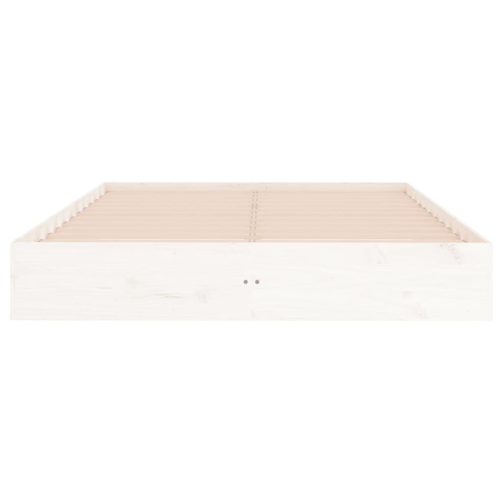 Okvir za krevet od masivne borovine bijeli 150 x 200 cm king