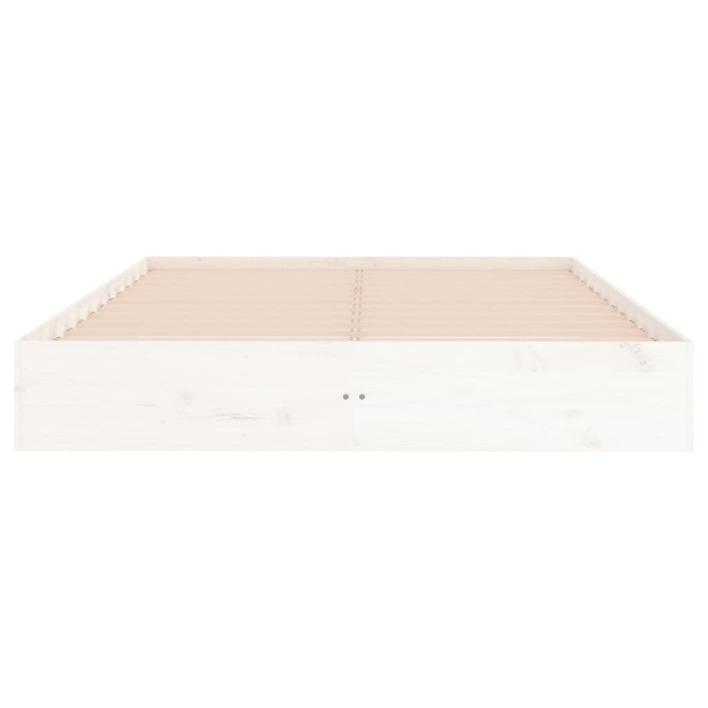 Okvir za krevet od masivnog drva bijeli 120 x 200 cm