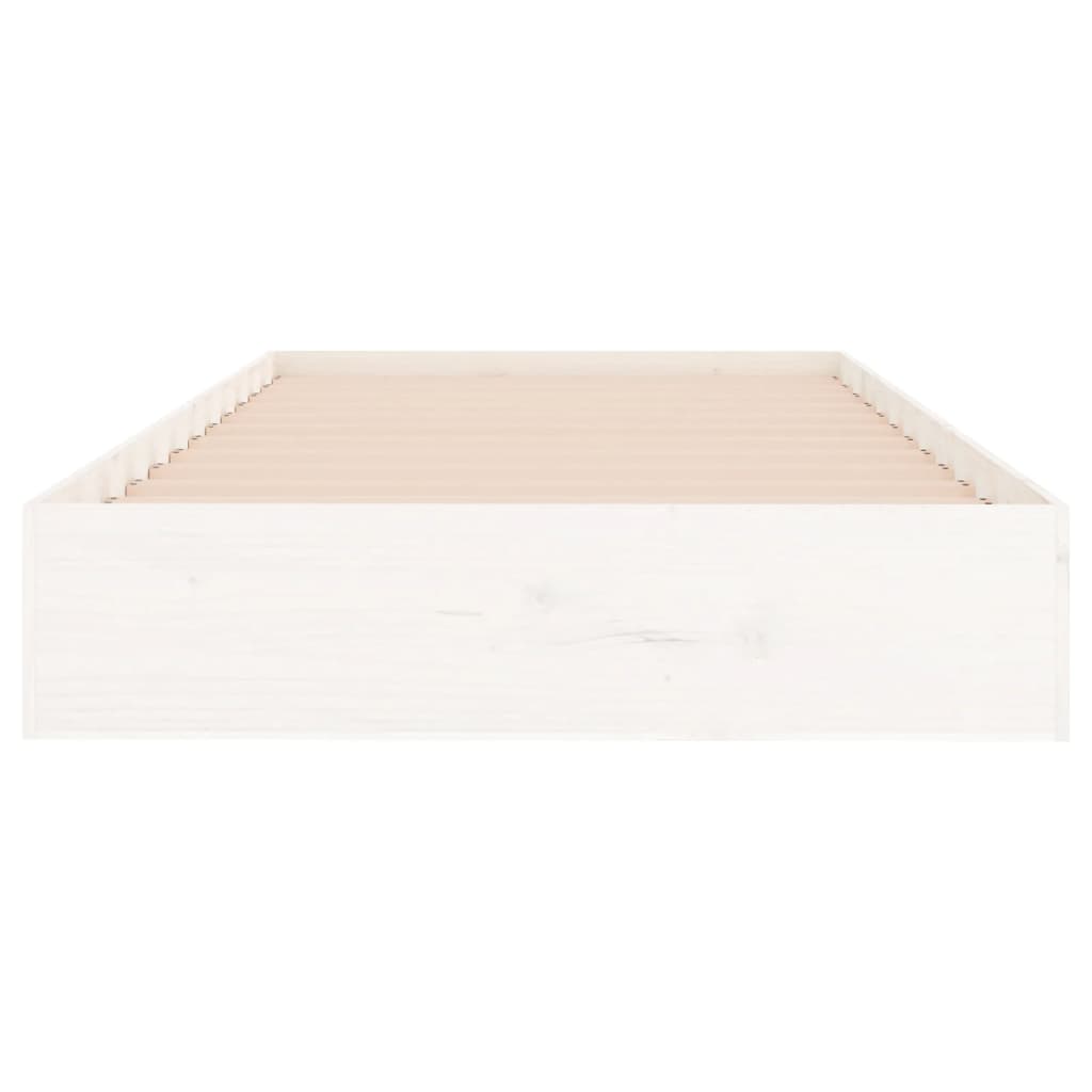 Okvir za krevet od masivnog drva bijeli 100 x 200 cm