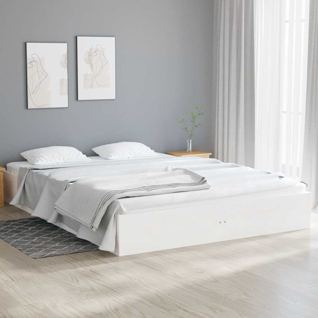 Okvir za krevet masivno drvo bijeli 120x190 cm mali bračni