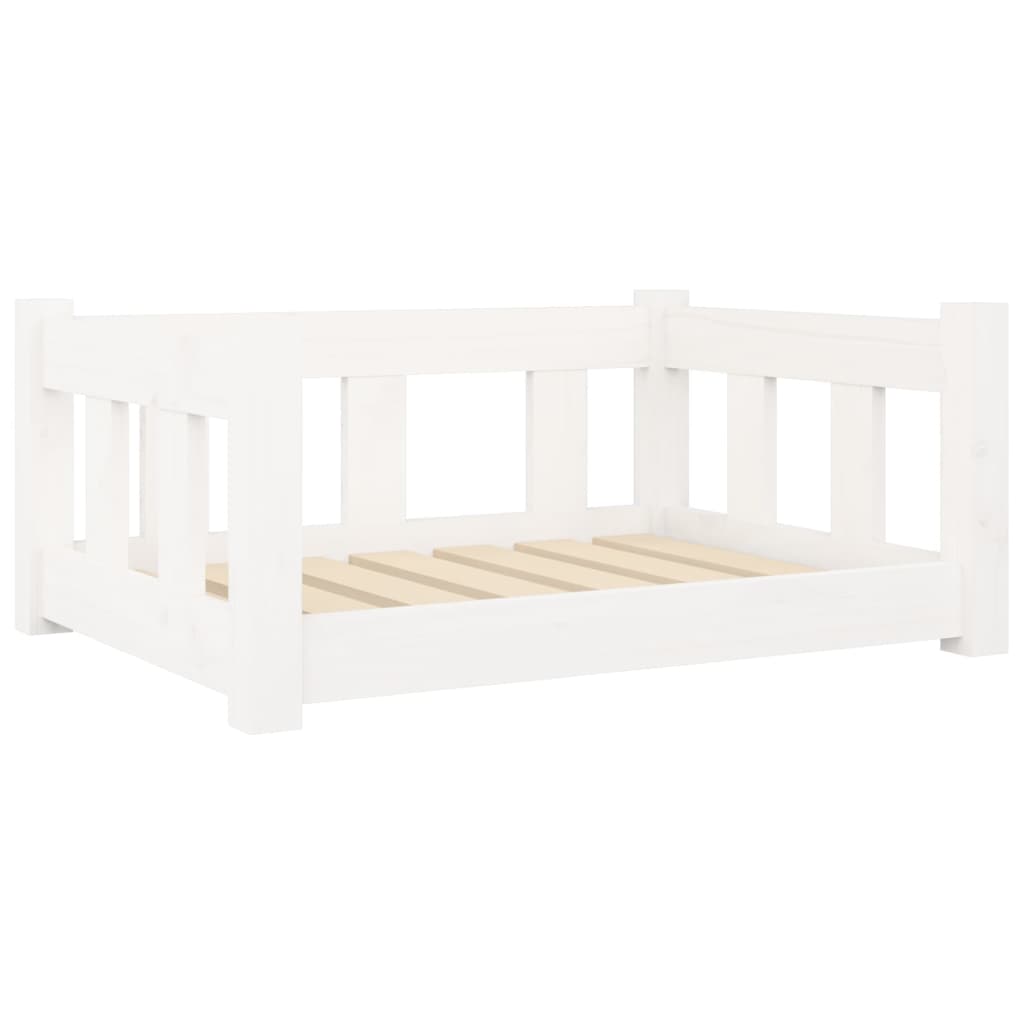Krevet za pse bijeli 65,5 x 50,5 x 28 cm od masivne borovine