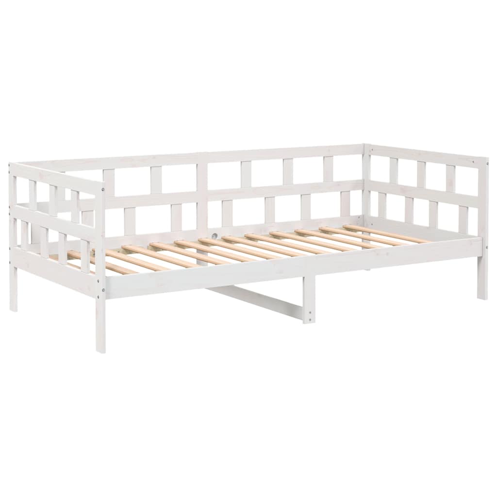 Dnevni ležaj bijeli 80 x 200 cm od masivne borovine