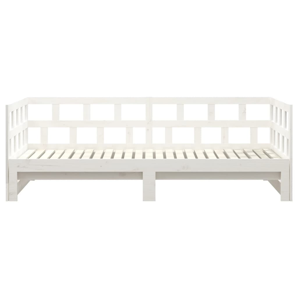 Dnevni ležaj na izvlačenje bijeli 2x(90x200)cm masivna borovina
