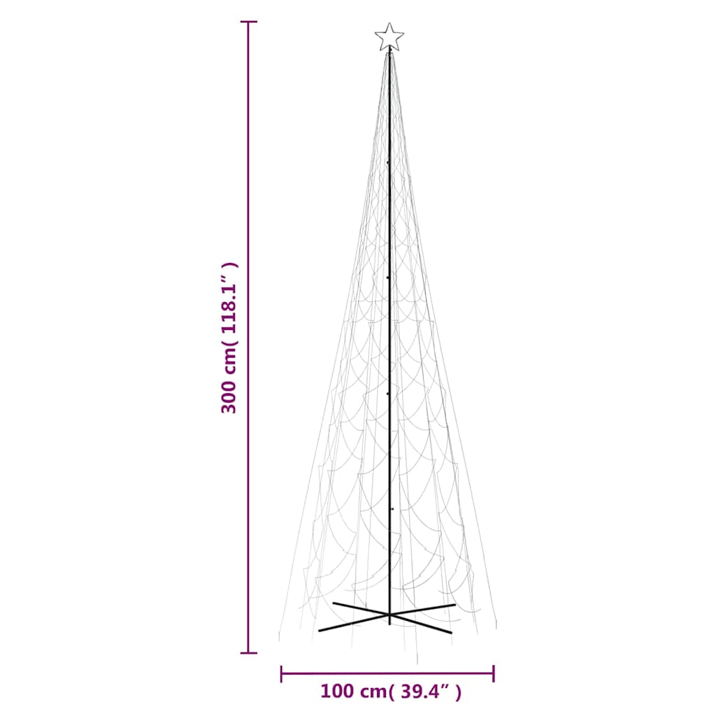 Stožasto božićno drvce hladno bijelo 3000 LED žarulja 230x800cm