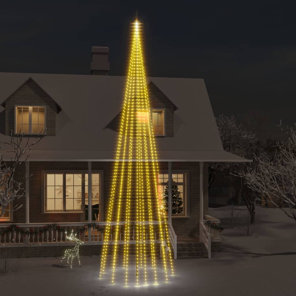 Božićno drvce na stijegu 1134 LED žarulje tople bijele 800 cm