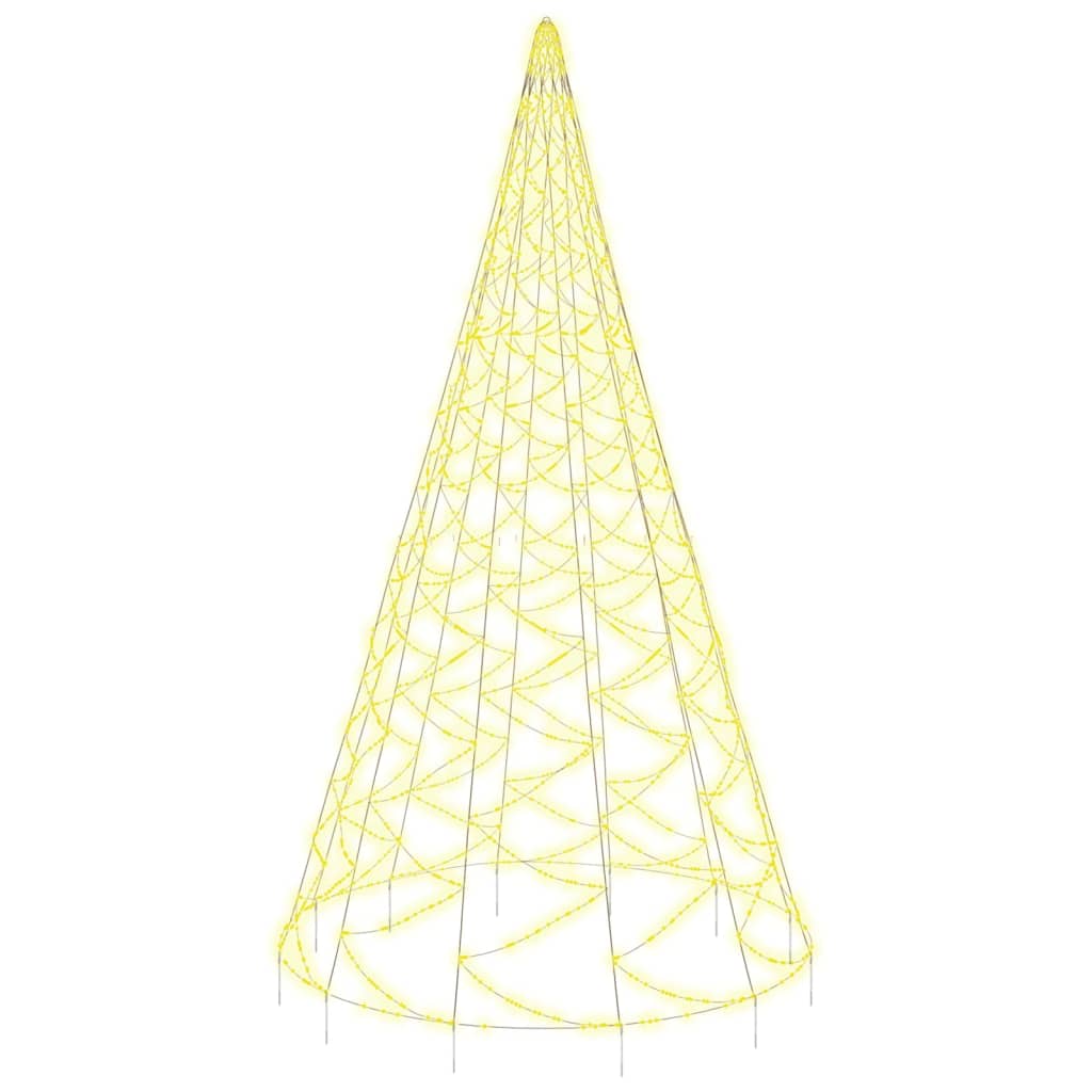 Božićno drvce na stijegu 3000 toplih bijelih LED žarulja 800 cm