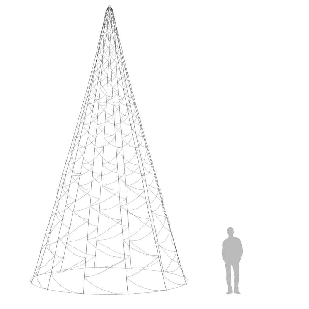 Božićno drvce na stijegu 3000 toplih bijelih LED žarulja 800 cm