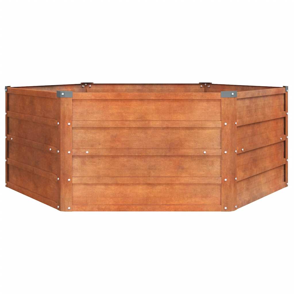 Povišena vrtna gredica boja hrđe 129x129x45 cm čelik COR-TEN