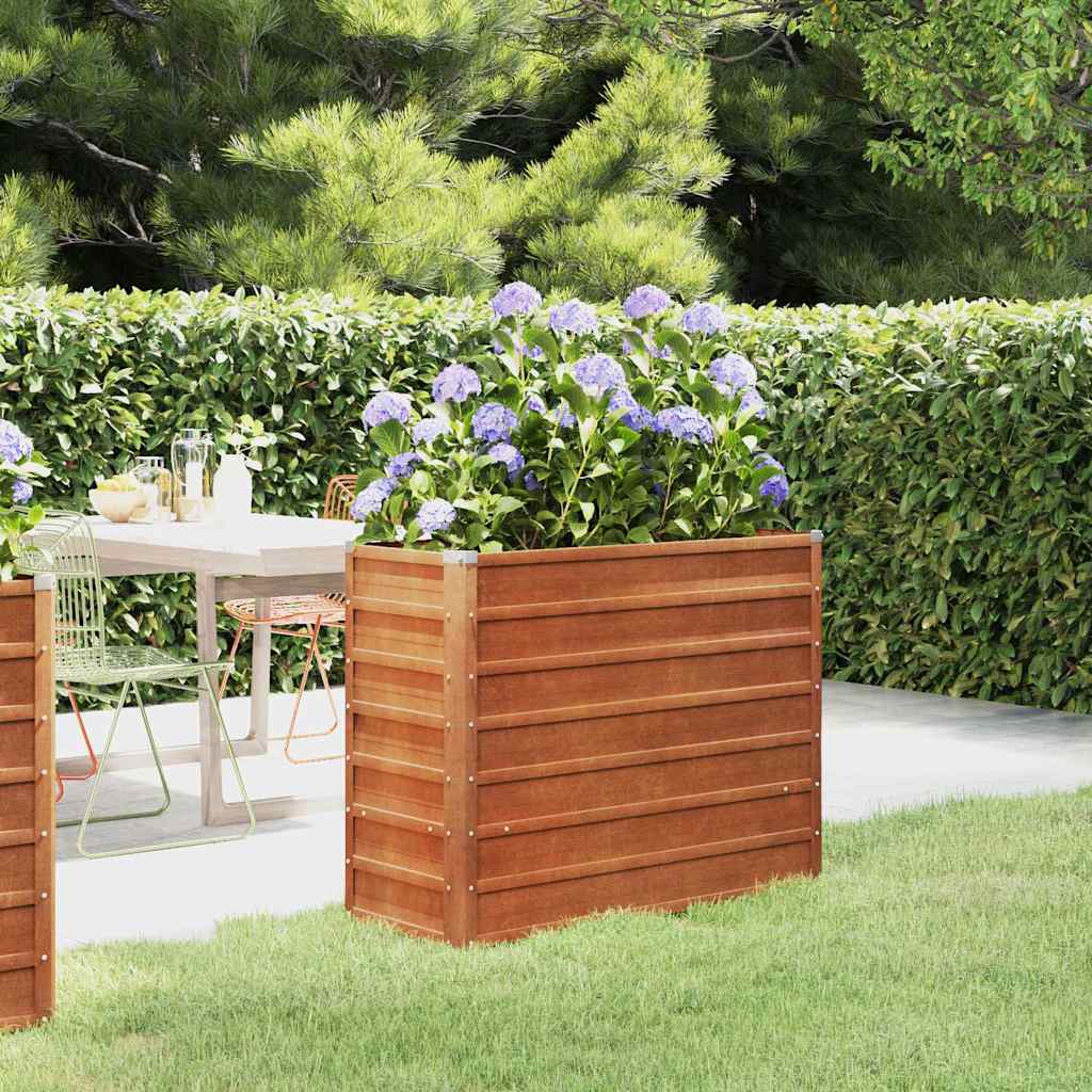 Povišena vrtna gredica boja hrđe 100 x 40 x 77 cm čelik COR-TEN