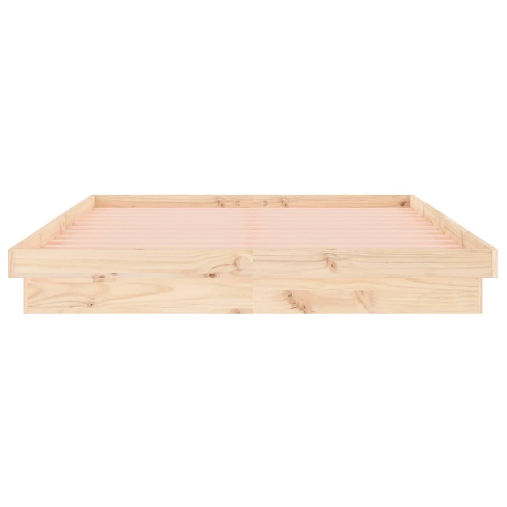 LED okvir kreveta 150 x 200 cm veliki bračni od masivnog drva