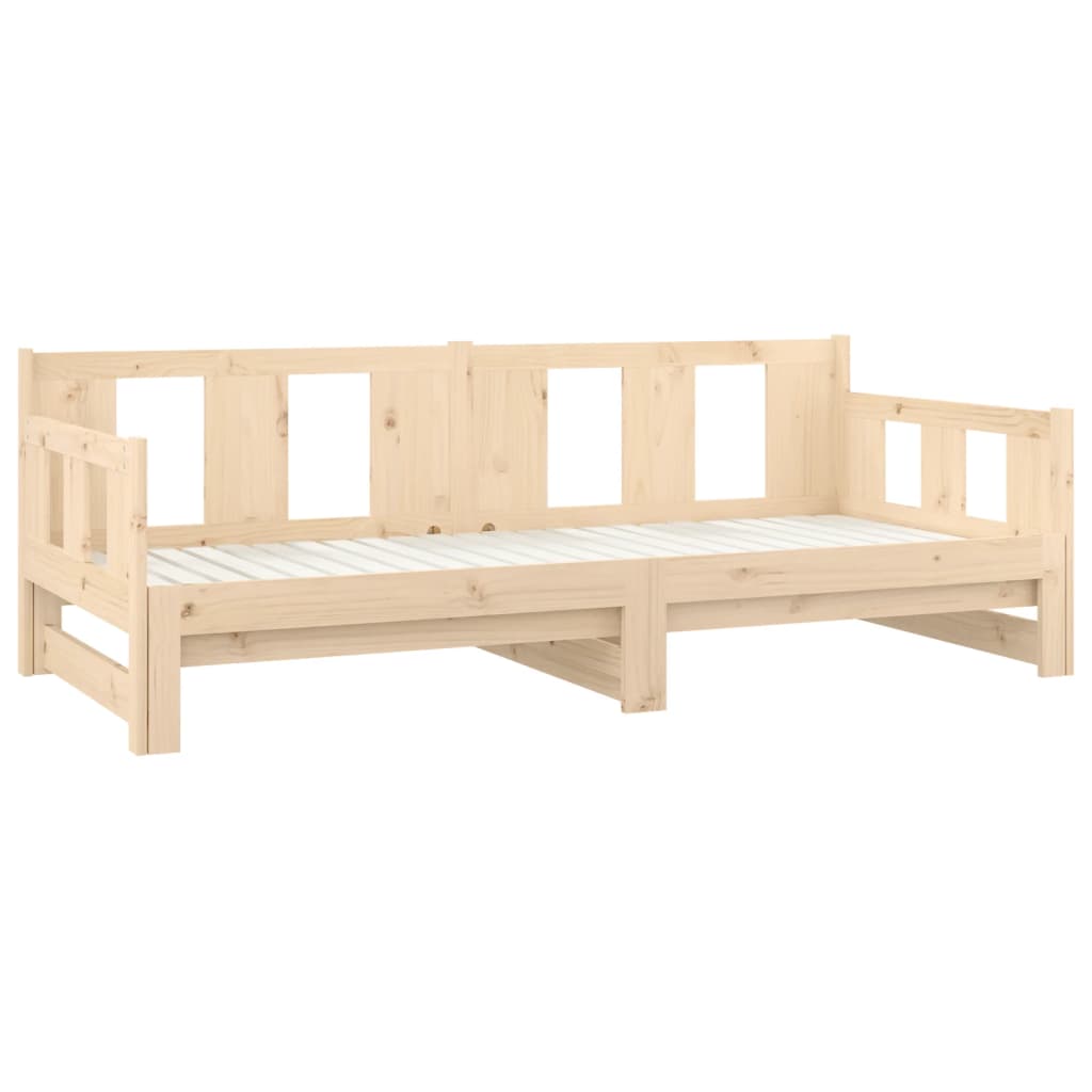 Dnevni krevet na izvlačenje masivna borovina 2x(80x200) cm