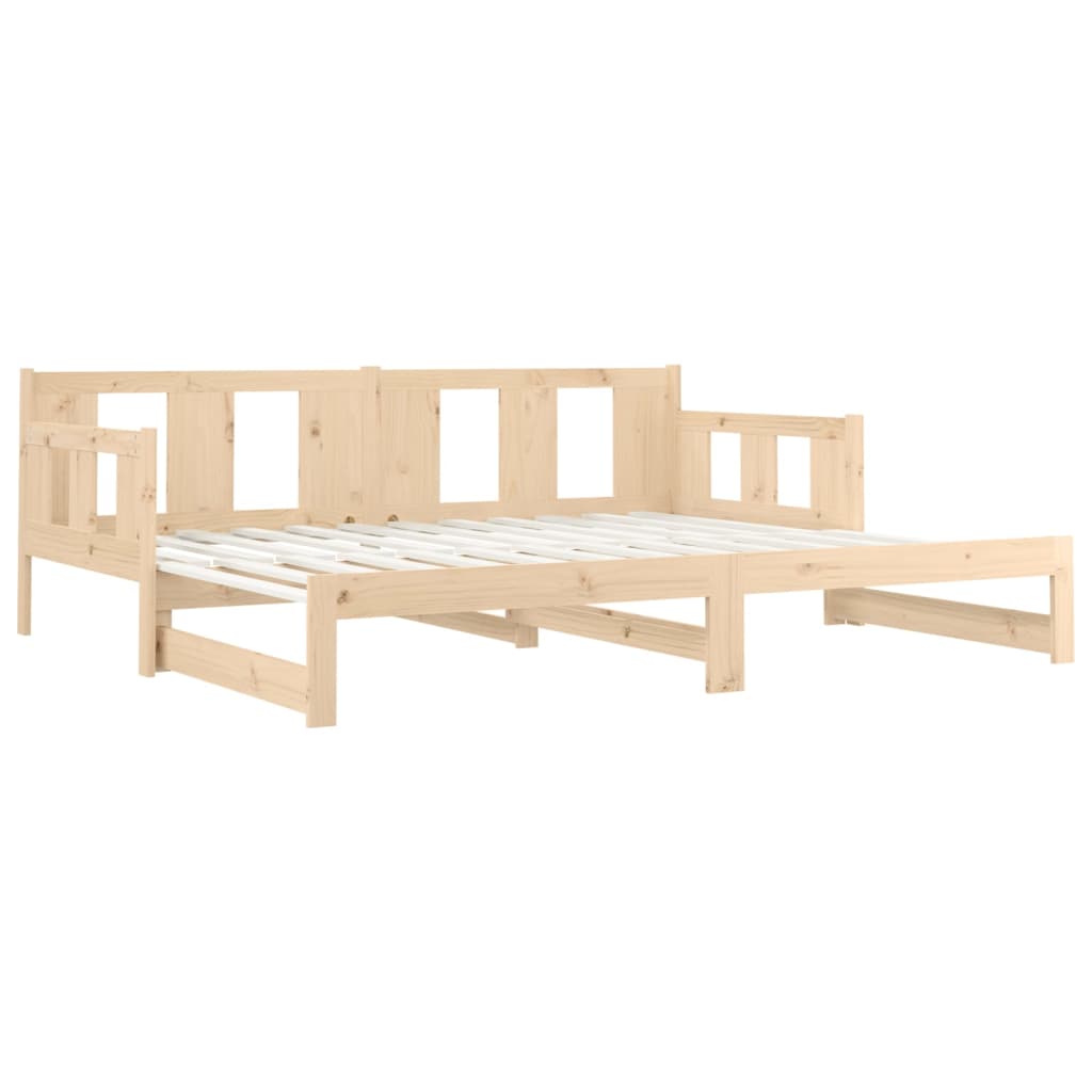 Dnevni krevet na izvlačenje masivna borovina 2x(80x200) cm