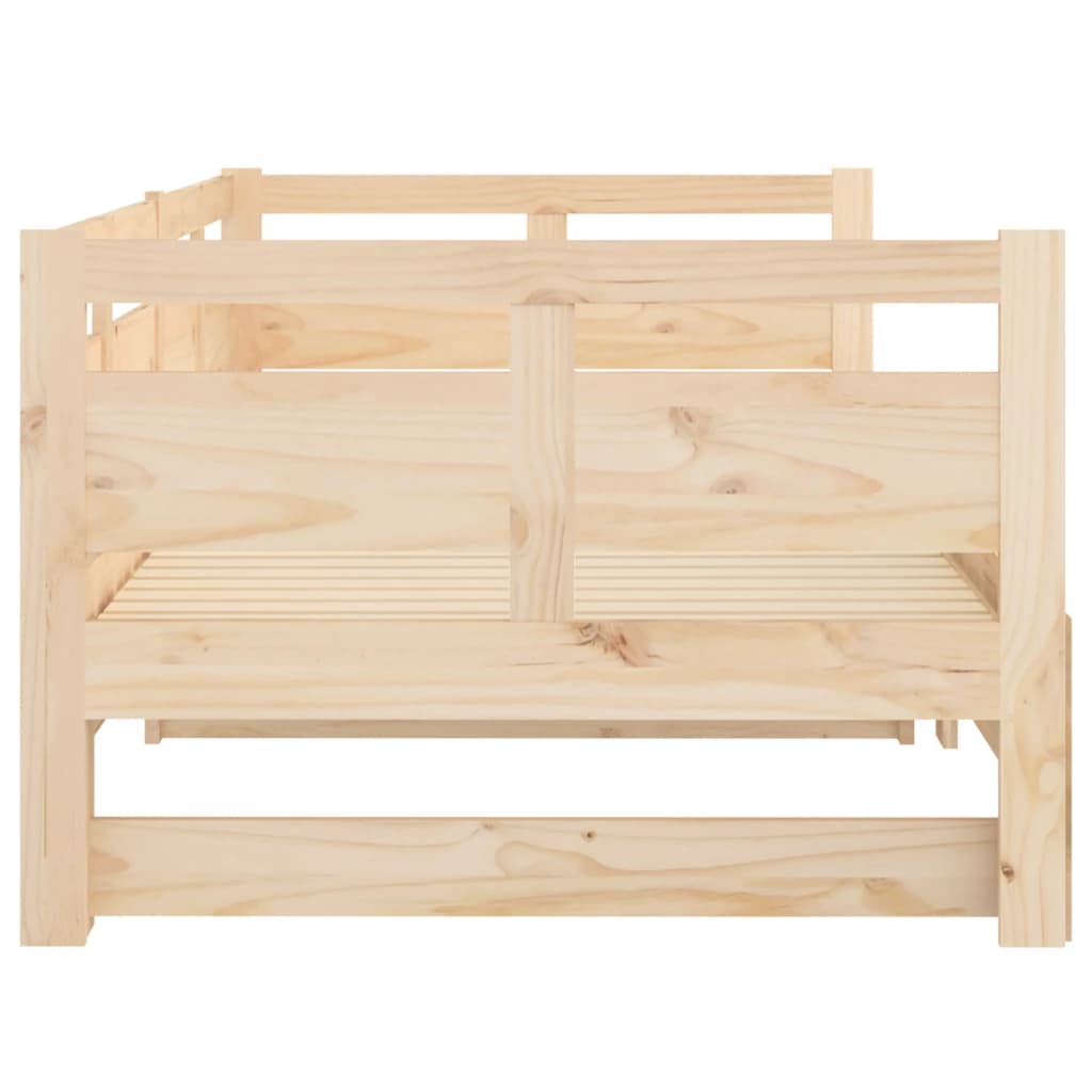 Dnevni krevet na izvlačenje masivna borovina 2x(80x200) cm