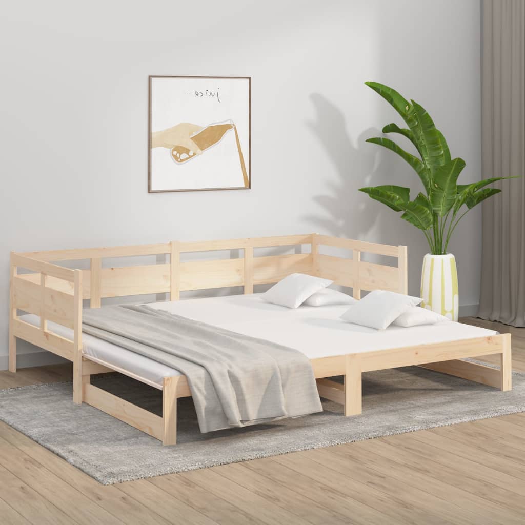 Dnevni ležaj na izvlačenje od masivne borovine 2 x (90x190) cm