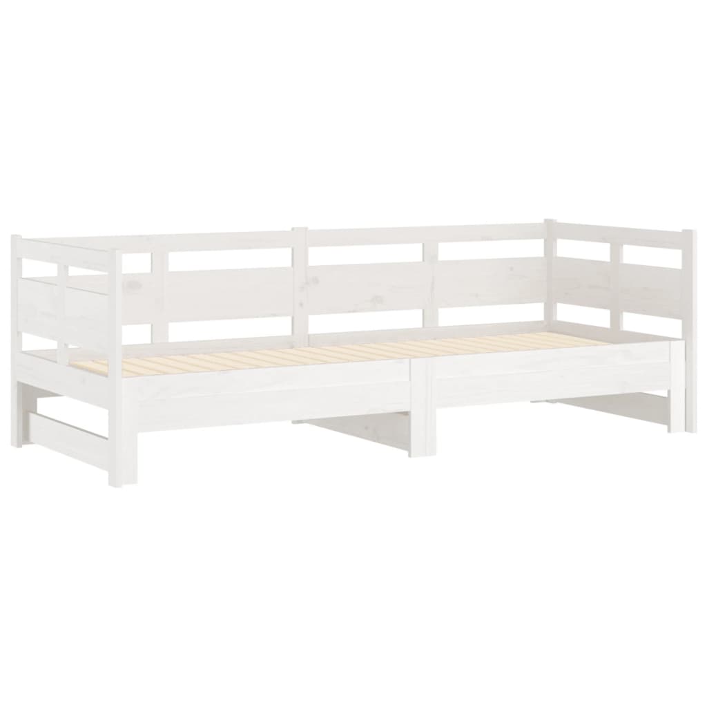 Dnevni ležaj na izvlačenje bijeli 2x(90x190)cm masivna borovina
