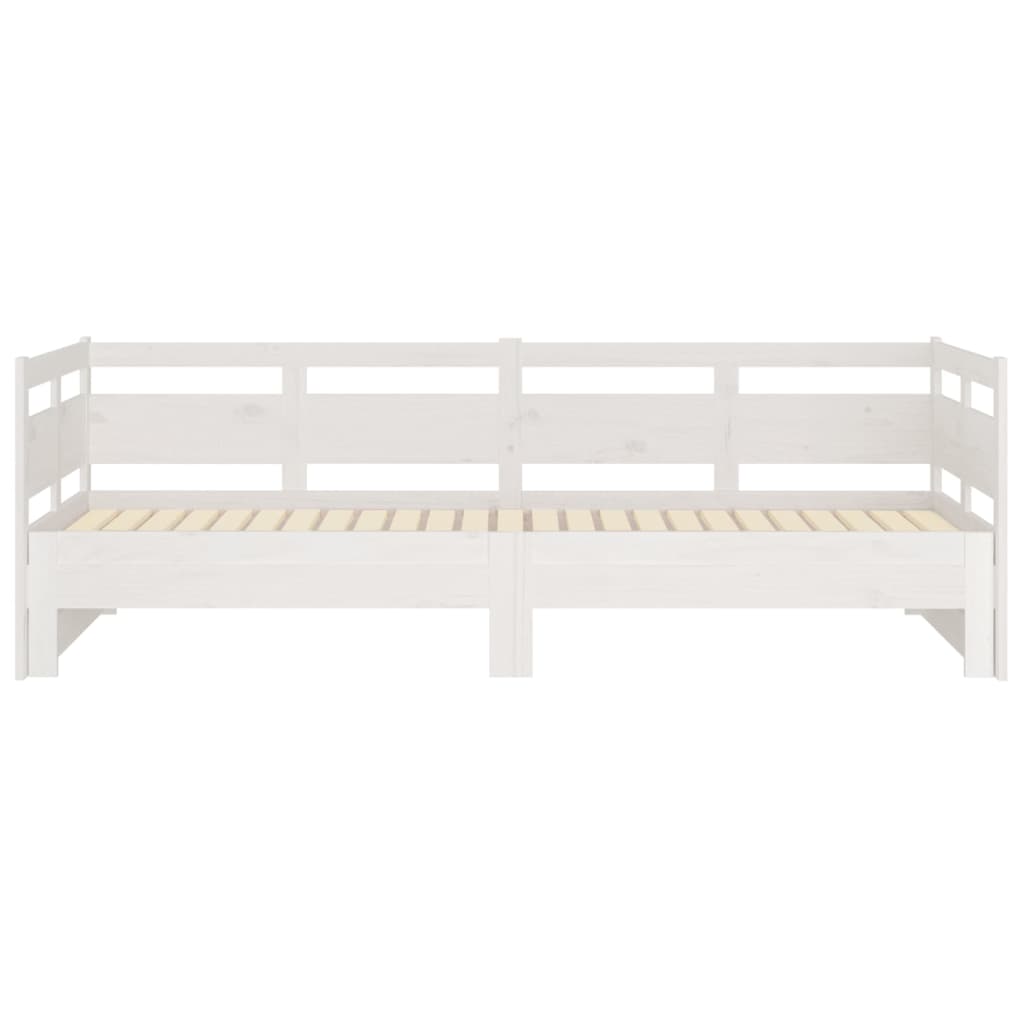 Dnevni ležaj na izvlačenje bijeli 2x(90x190)cm masivna borovina
