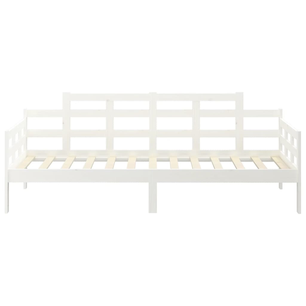 Dnevni ležaj bijeli od masivne borovine 90 x 200 cm