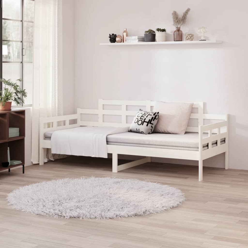 Dnevni ležaj bijeli 80 x 200 cm od masivne borovine