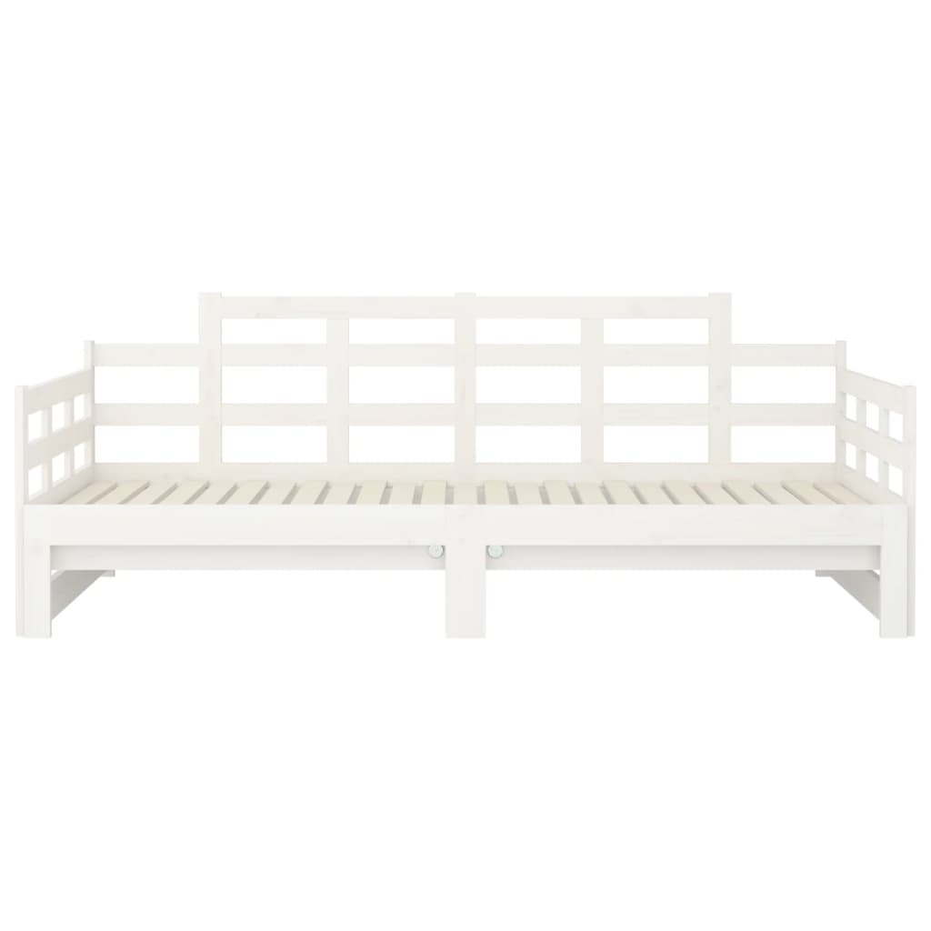 Dnevni ležaj na izvlačenje bijeli 2x(90x200)cm masivna borovina