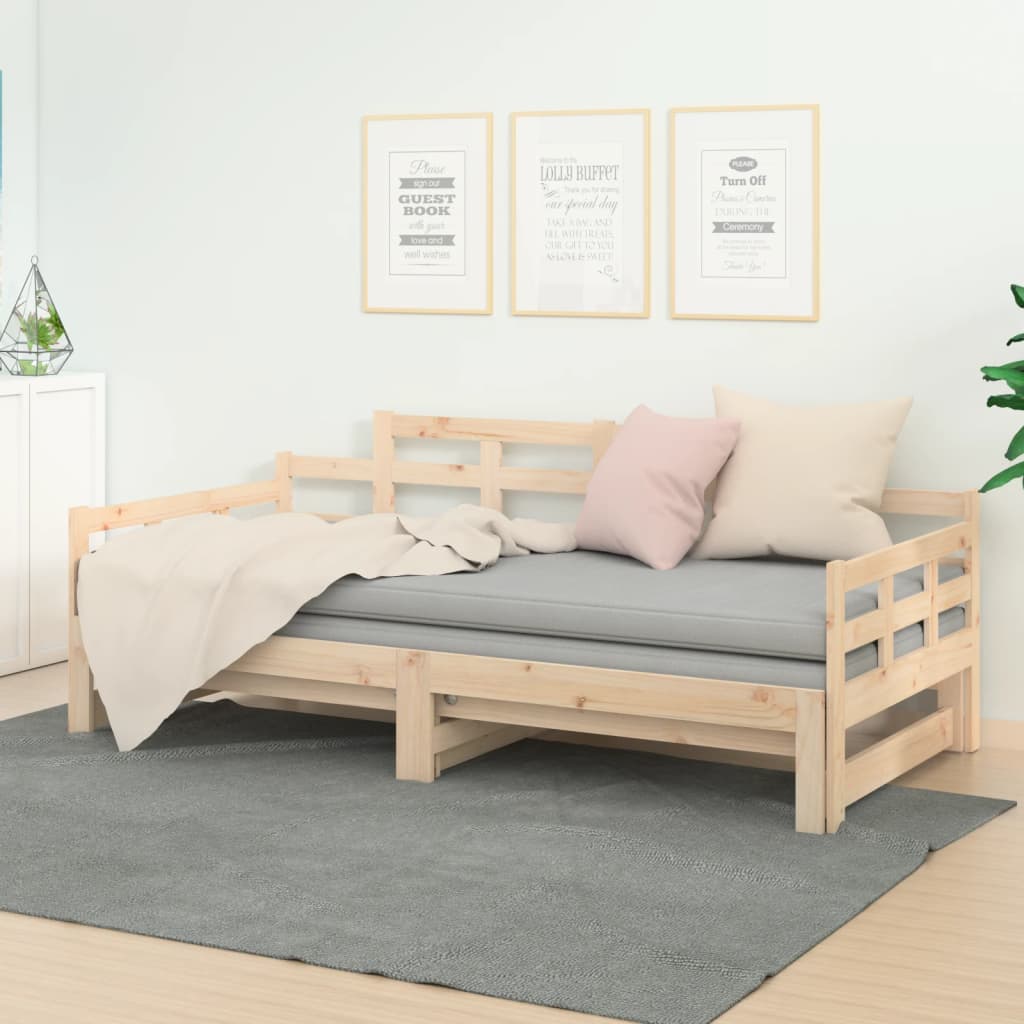 Dnevni ležaj na izvlačenje od masivne borovine 2 x (80x200) cm