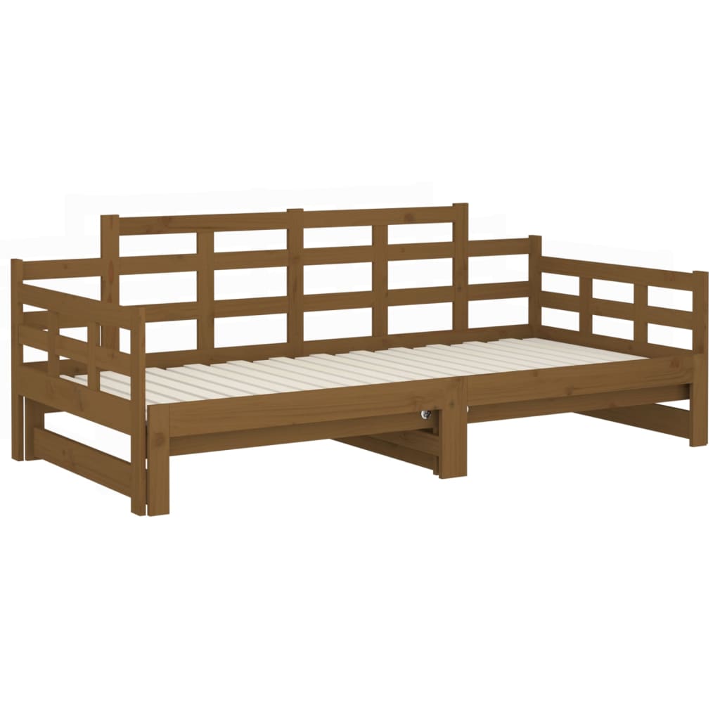 Dnevni ležaj na izvlačenje boja meda 2x(90x190) cm od borovine