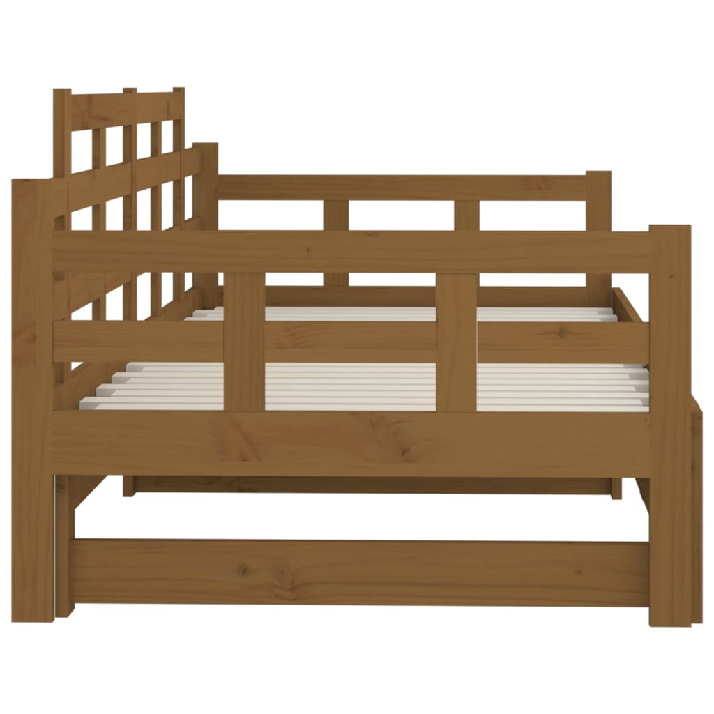 Dnevni ležaj na izvlačenje boja meda 2x(90x190) cm od borovine