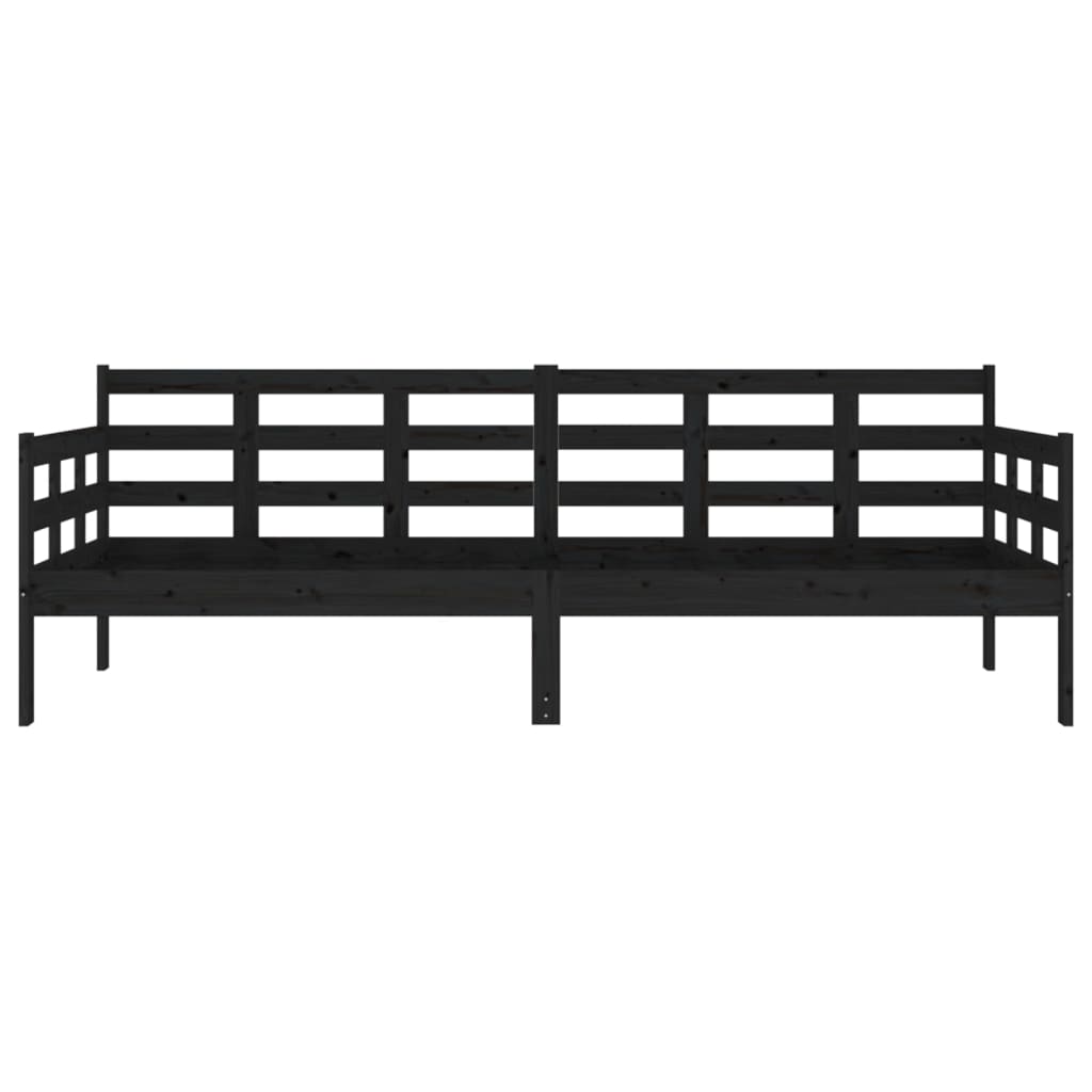 Dnevni ležaj od masivne borovine crni 80 x 200 cm