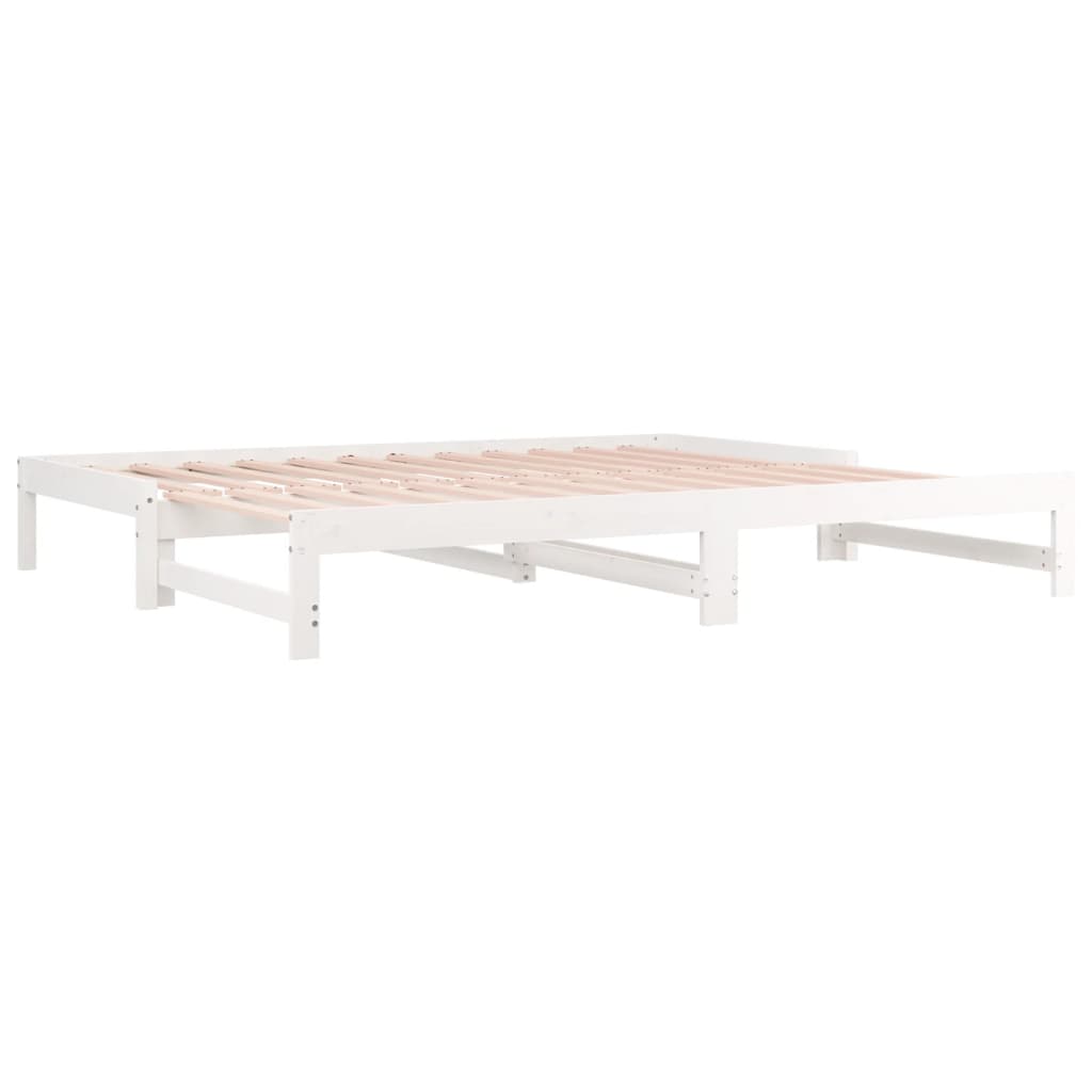 Dnevni ležaj na izvlačenje bijeli 2x(90x200)cm masivna borovina