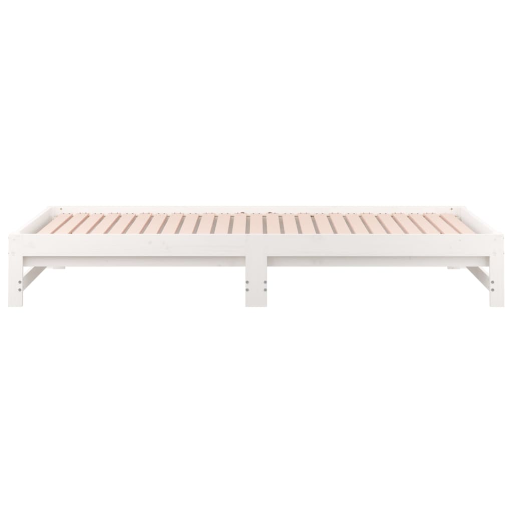 Dnevni ležaj na izvlačenje bijeli 2x(90x200)cm masivna borovina