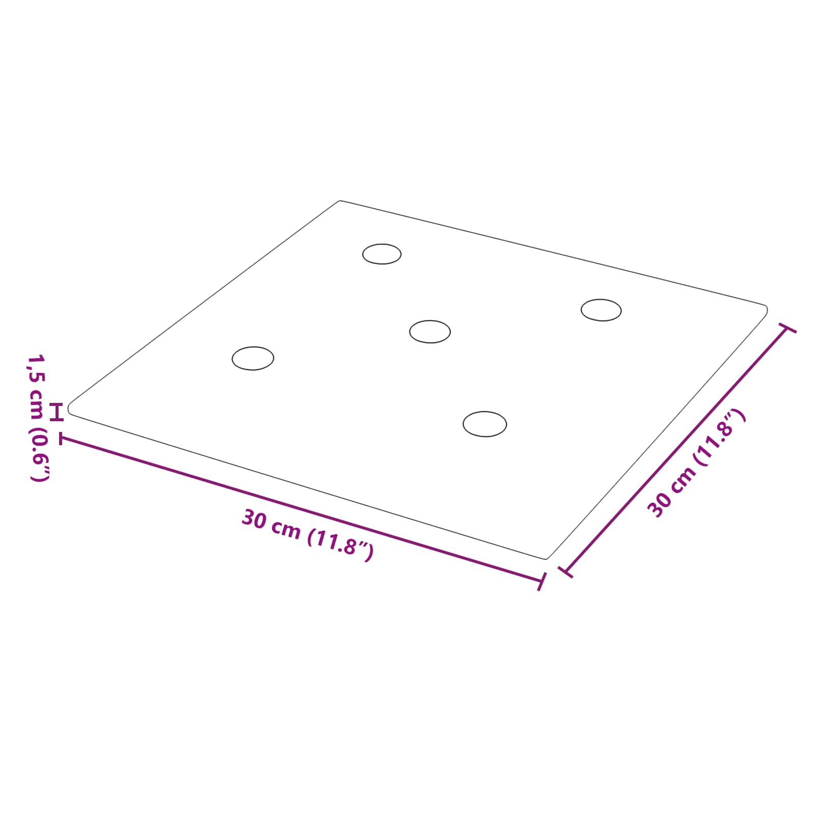 Zidna uzglavlja 12 pcs Crna 30 x 30 cm Lažna koža