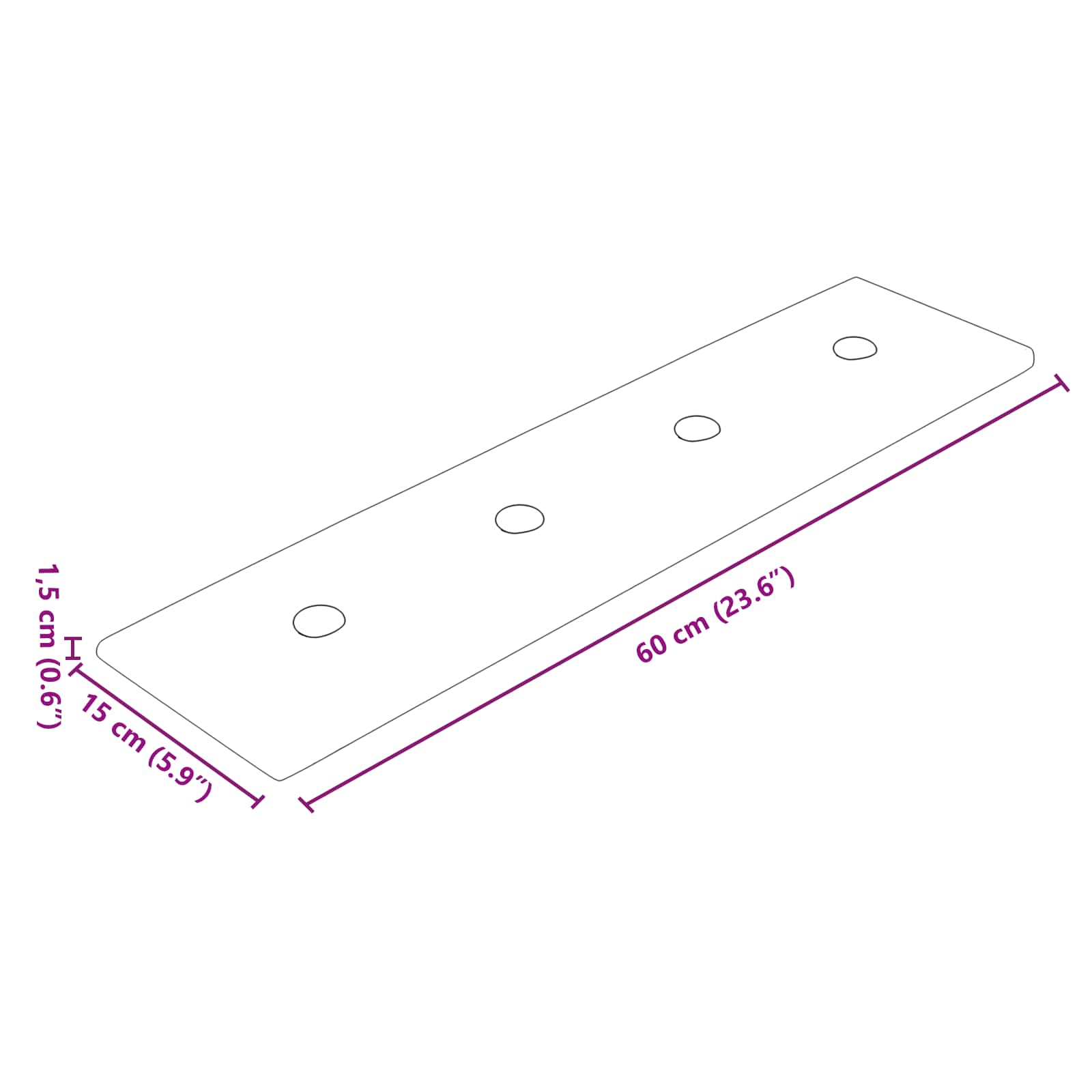 Zidna uzglavlja 12 pcs Smeđa 60 x 15 cm Lažna koža