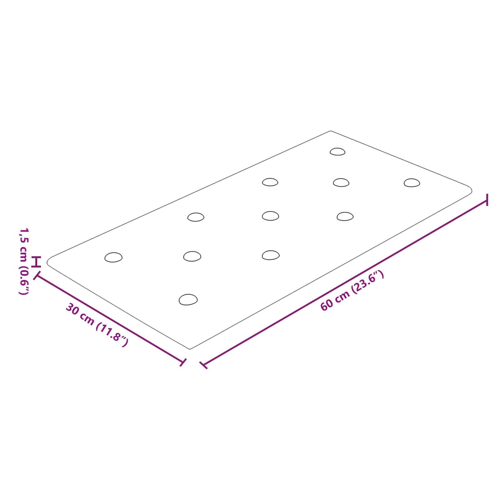Zidna uzglavlja 12 pcs Smeđa 60 x 30 cm Lažna koža