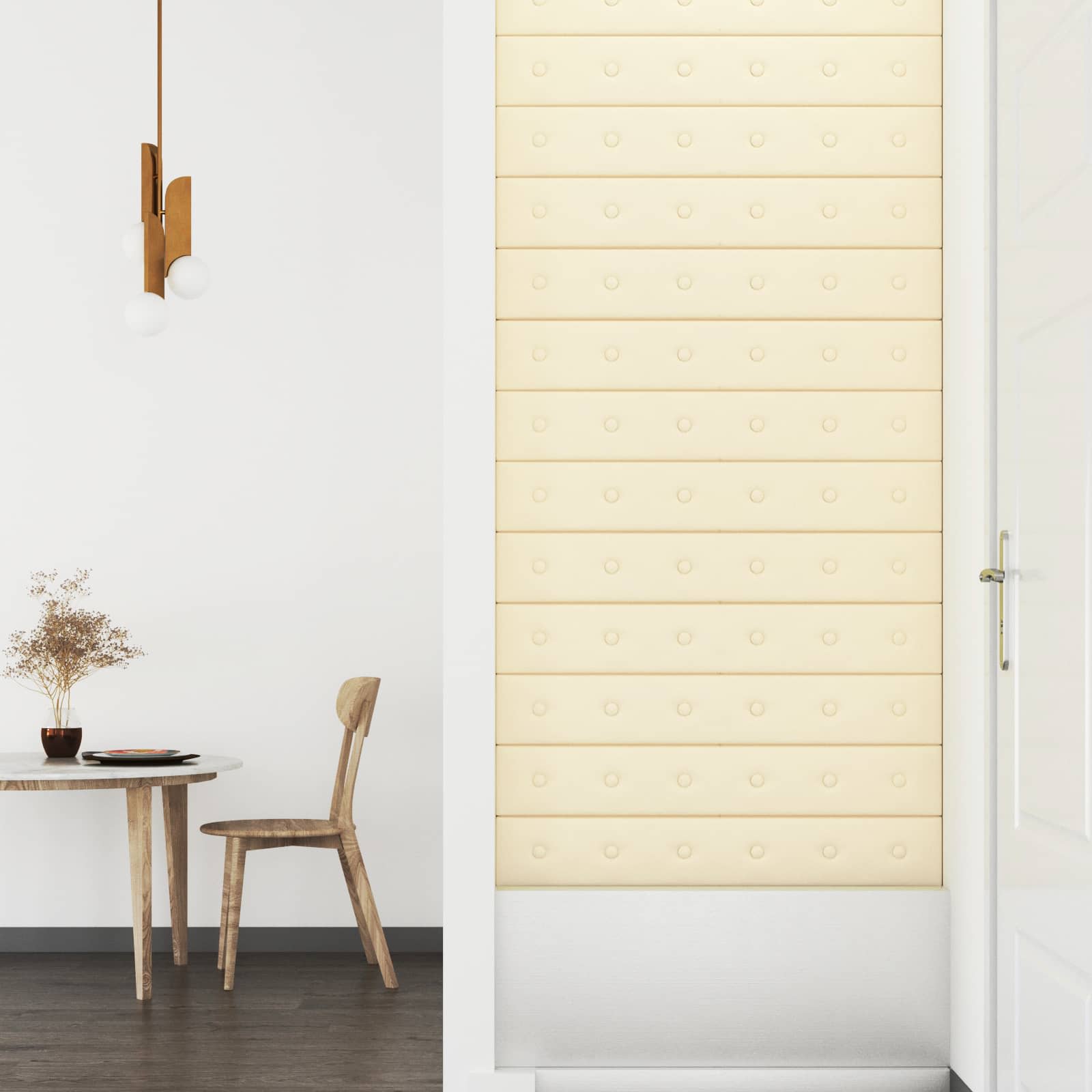 Zidna uzglavlja 12 pcs Krema 90 x 15 cm Lažna koža
